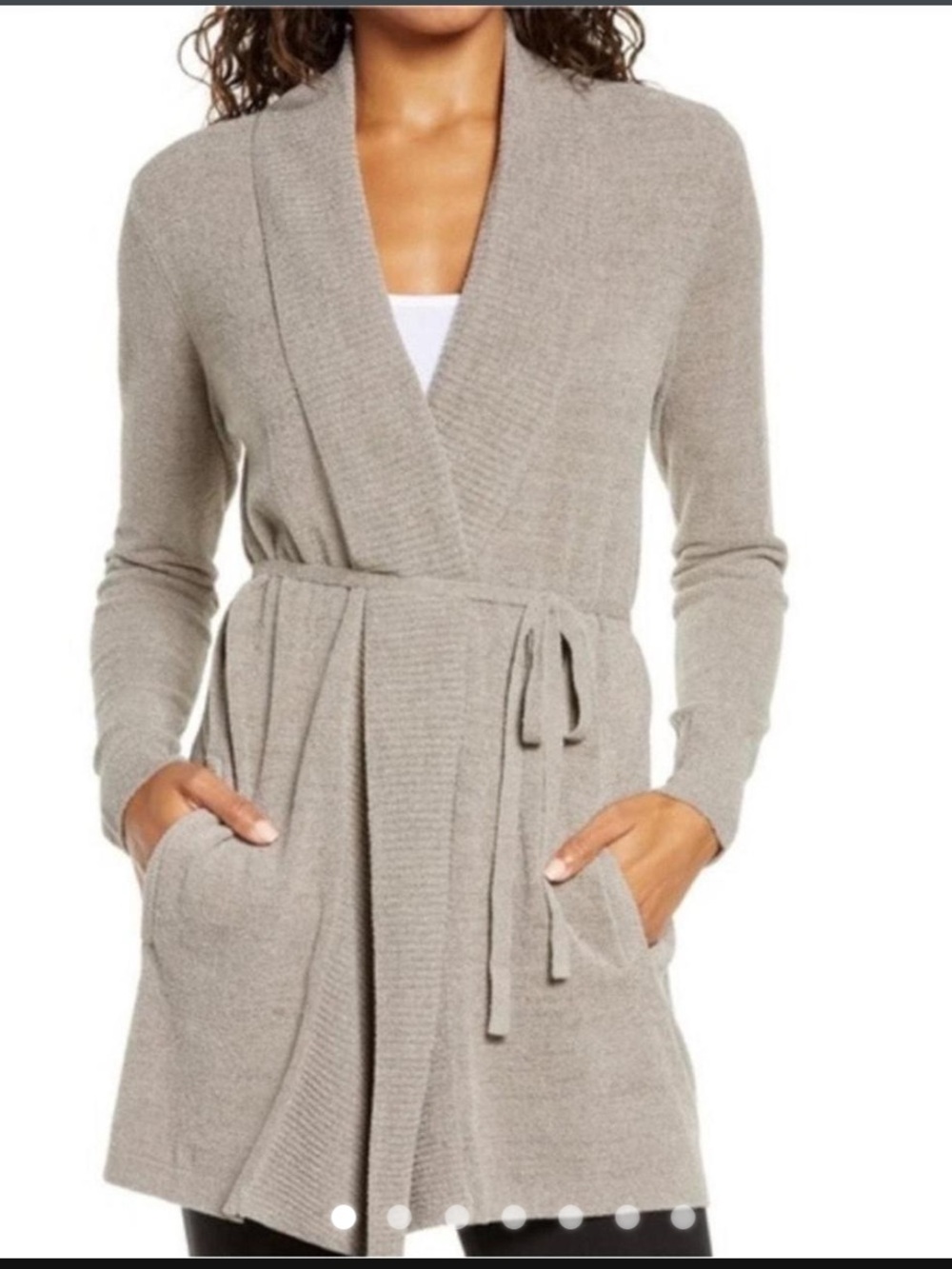 Barefoot Dreams Cozy Chic Shawl Collar Belted Cardigan